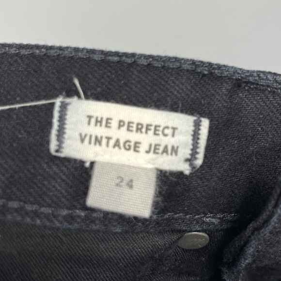 Madewell The Perfect Vintage Jean in Stone Black: Knee Slit Edition High Rise 24 - Picture 11 of 16